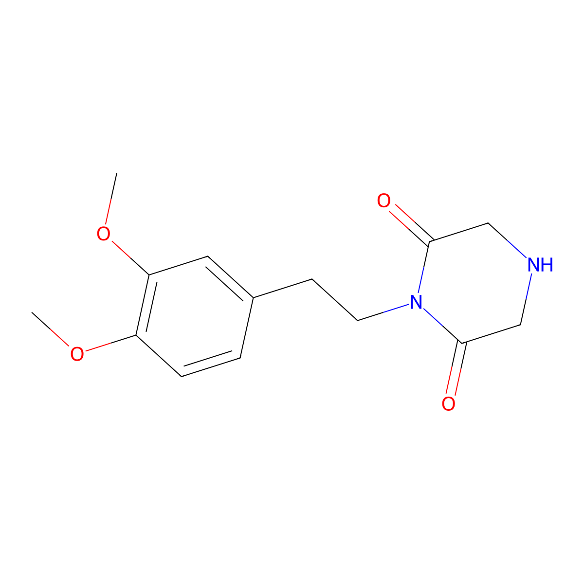 1-[2-(3,4-Dimethoxyphenyl)ethyl]piperazine-2,6-dione molecular structure, CAS 2609-63-4