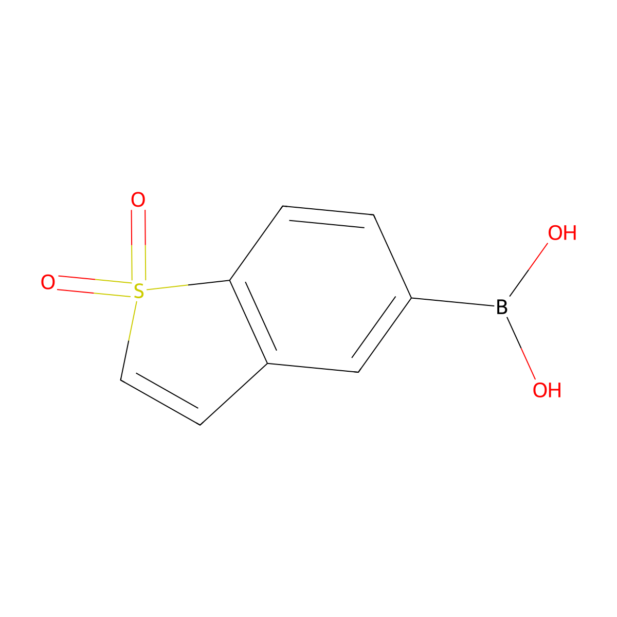 (1,1-Dioxo-1lambda6-benzothiophen-5-yl)boronic acid molecular structure, CAS 2609037-33-2