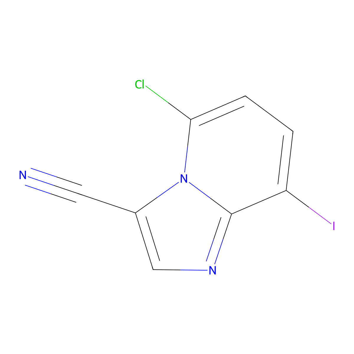 5-Chloro-8-iodoimidazo[1,2-a]pyridine-3-carbonitrile molecular structure, CAS 2609037-52-5