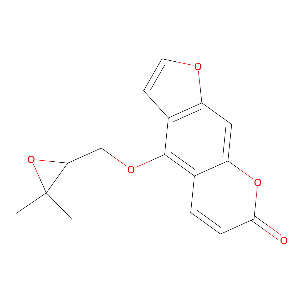 Oxypeucedanin molecular structure, CAS 26091-73-6
