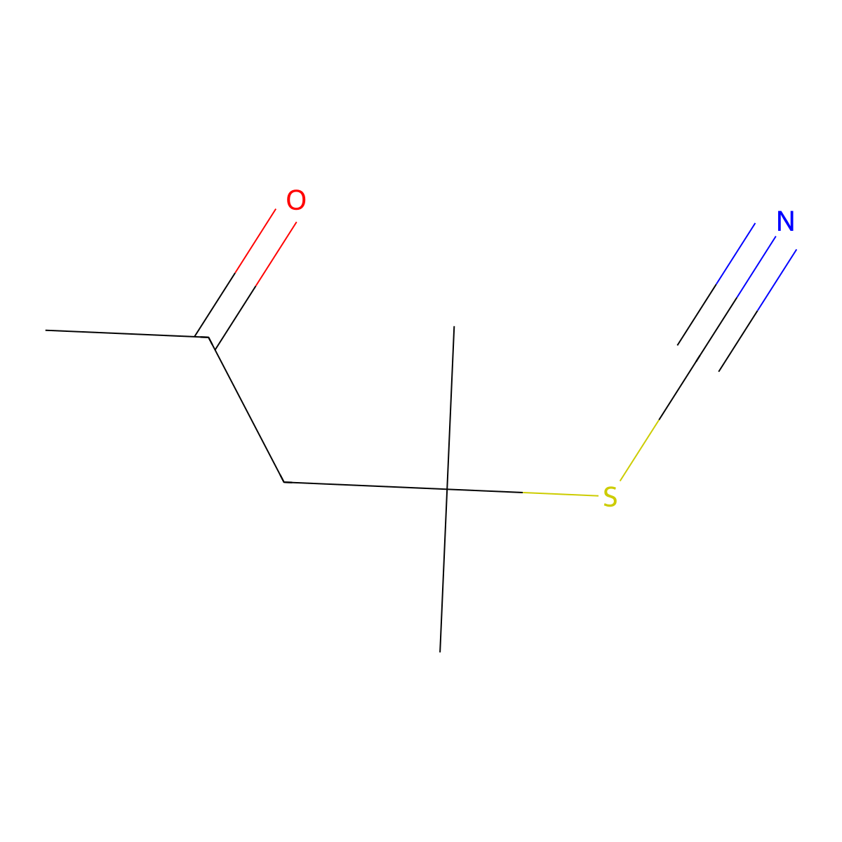 Thiocyanic acid, 1,1-dimethyl-3-oxobutyl ester molecular structure, CAS 26094-11-1