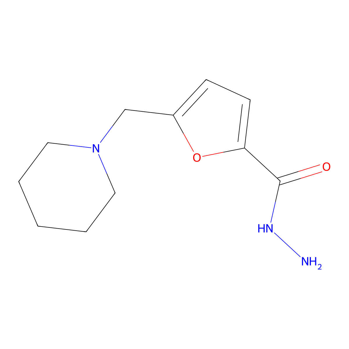 5-(Piperidin-1-ylmethyl)-2-furohydrazide molecular structure, CAS 26095-11-4