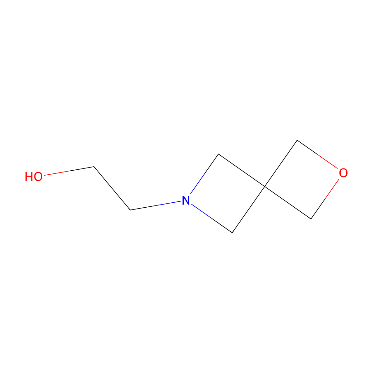 2-(2-Oxa-6-azaspiro(3.3)heptan-6-yl)ethan-1-ol molecular structure, CAS 26096-35-5