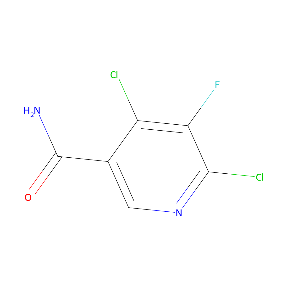4,6-Dichloro-5-fluoro-pyridine-3-carboxamide molecular structure, CAS 2609643-50-5