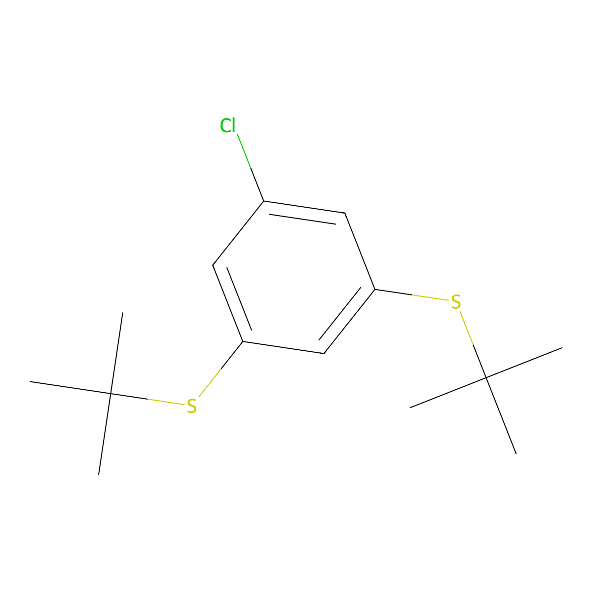 3,5-Bis(tert-butylthio)-1-chlorobenzene molecular structure, CAS 260968-02-3