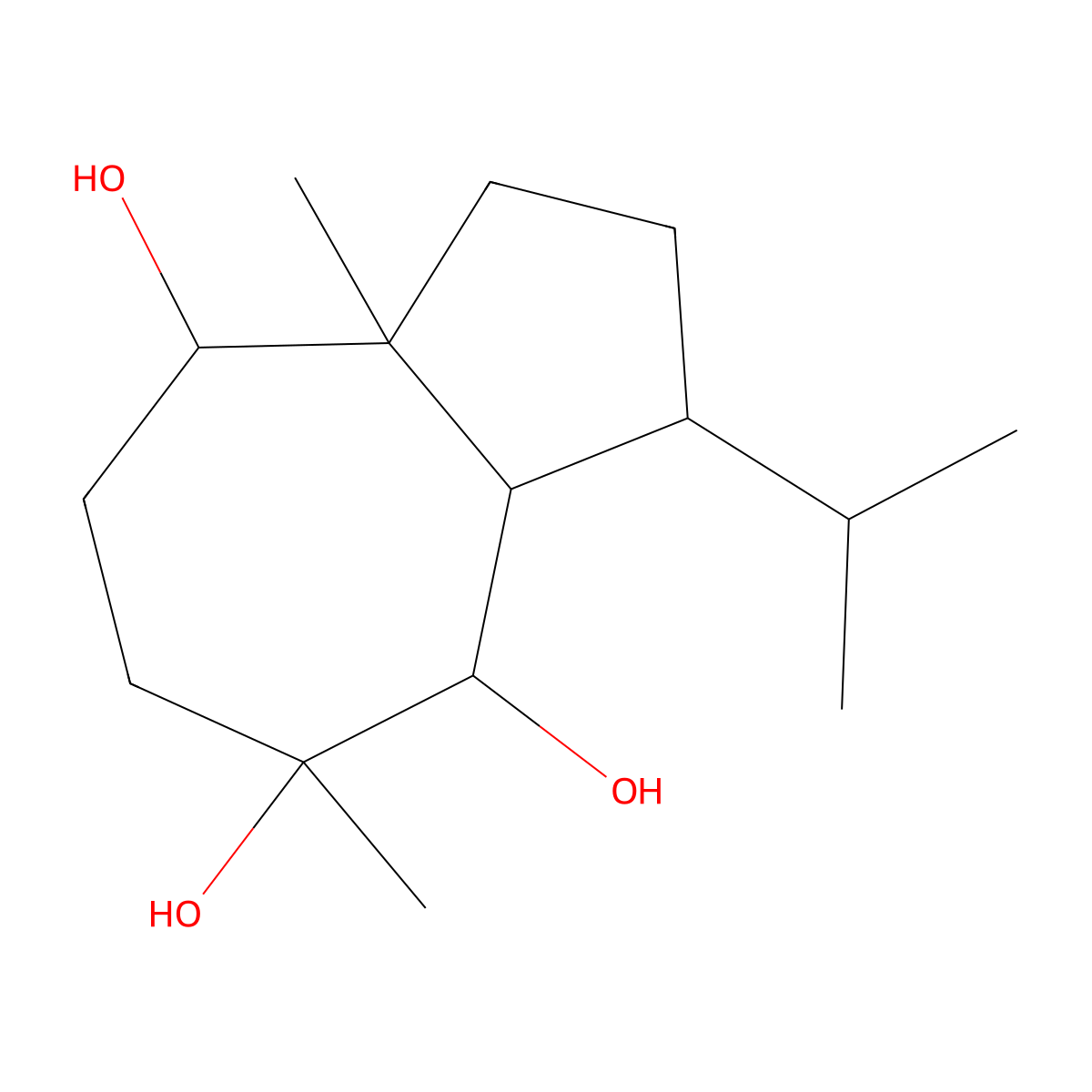 5,8a-Dimethyl-3-propan-2-yl-1,2,3,3a,4,6,7,8-octahydroazulene-4,5,8-triol molecular structure, CAS 260968-11-4