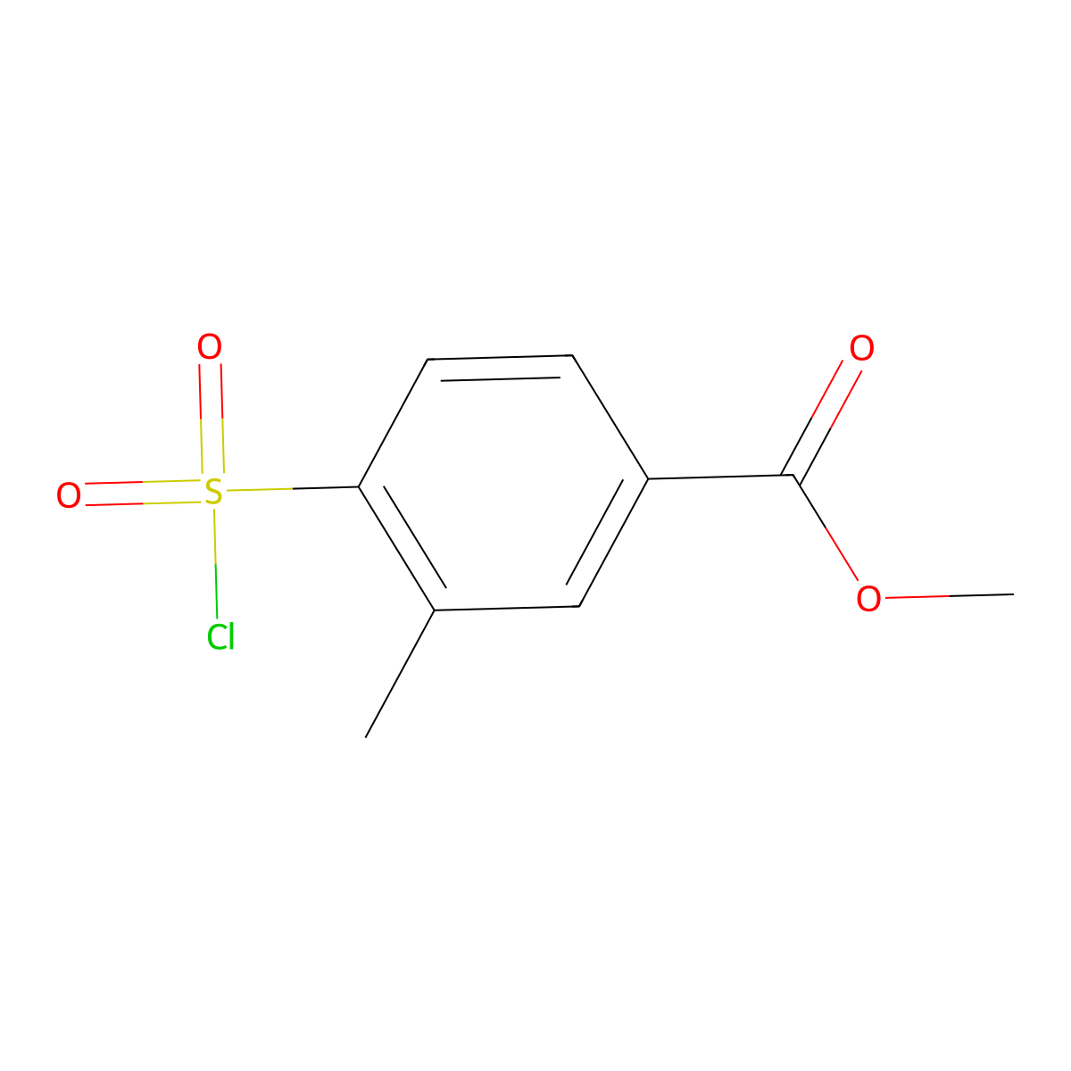 Methyl 4-(chlorosulfonyl)-3-methylbenzoate molecular structure, CAS 260968-81-8