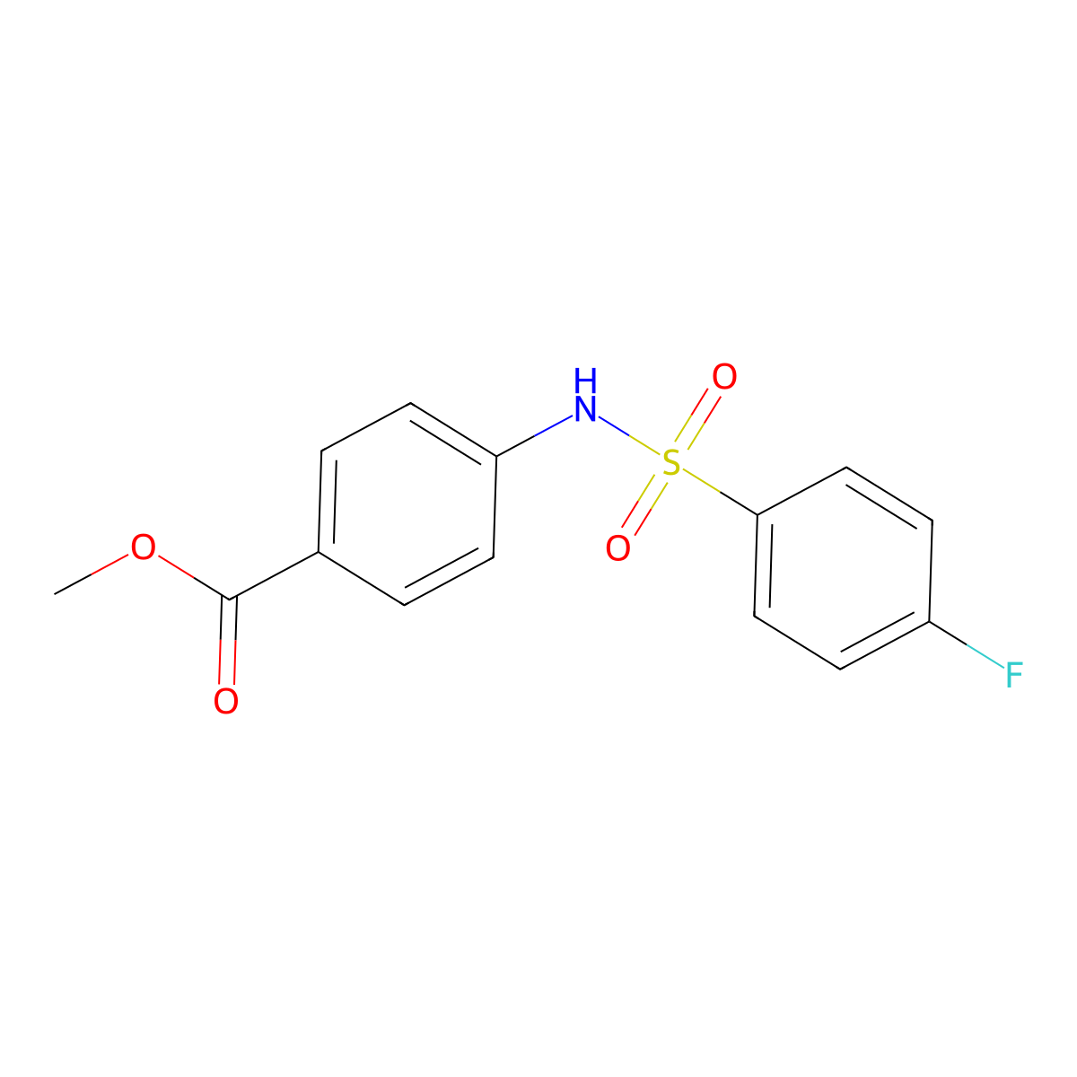 Methyl 4-(((4-fluorophenyl)sulfonyl)amino)benzoate molecular structure, CAS 260968-85-2