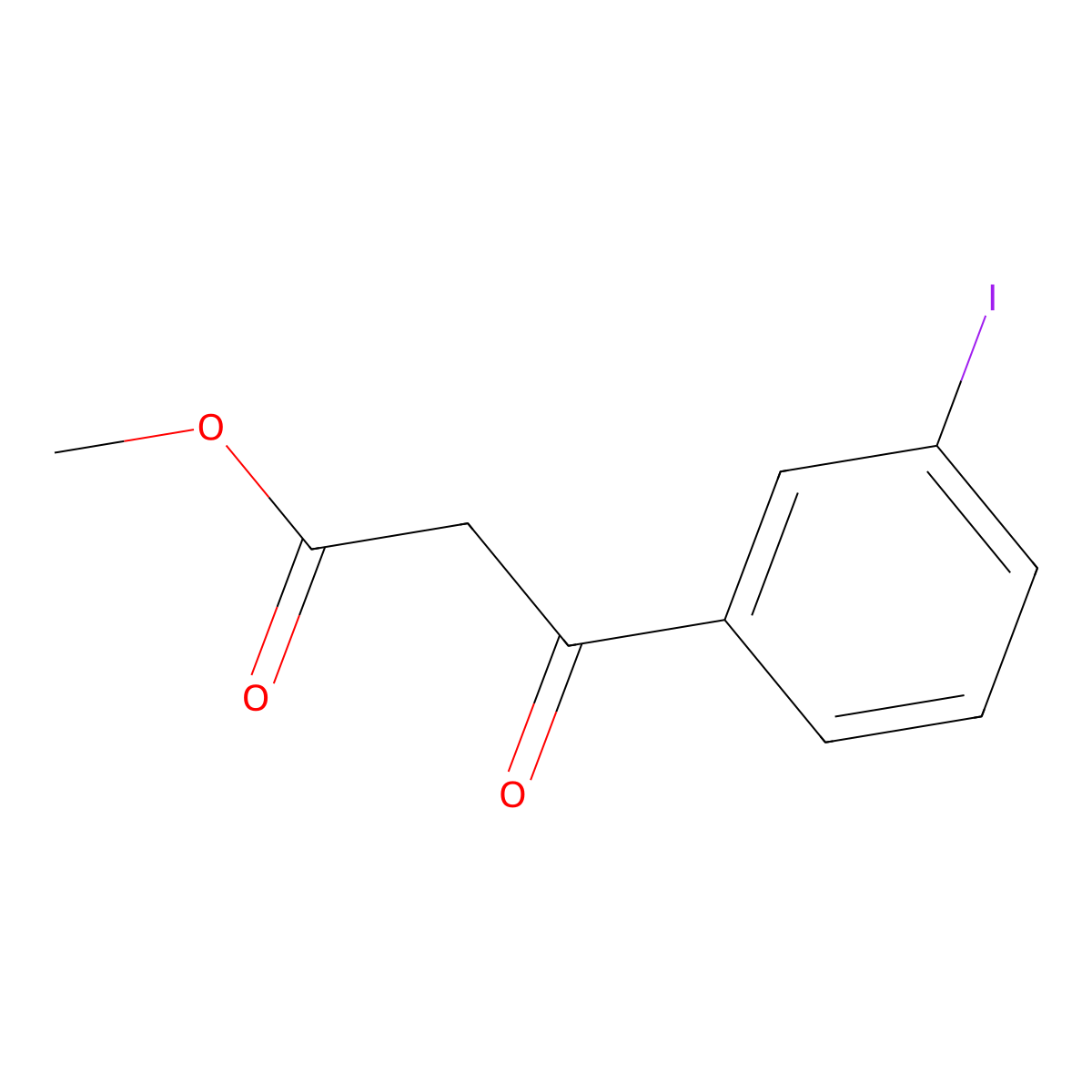 Methyl 3-(3-iodophenyl)-3-oxopropanoate molecular structure, CAS 260969-02-6