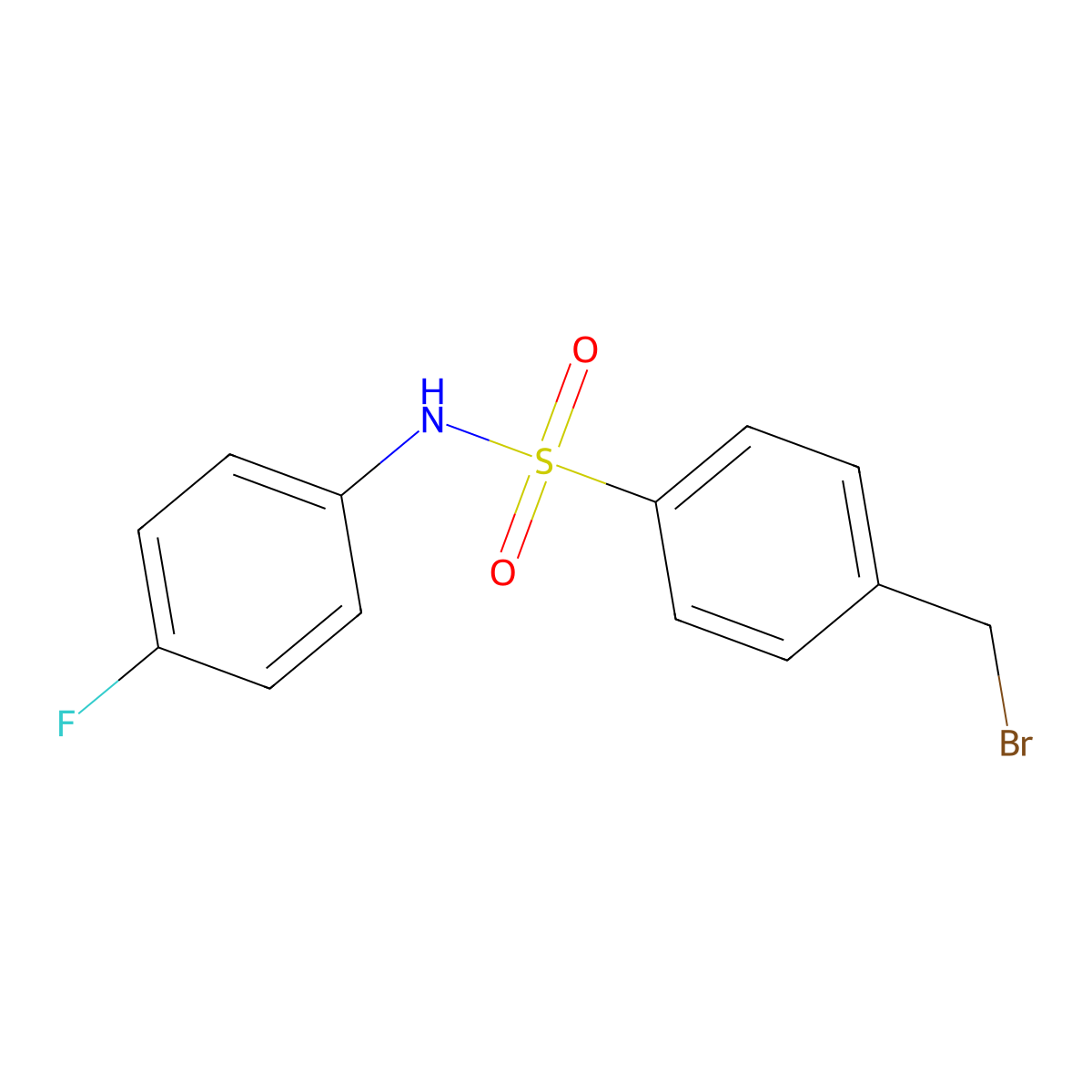 4-(bromomethyl)-N-(4-fluorophenyl)benzenesulfonamide molecular structure, CAS 260969-08-2