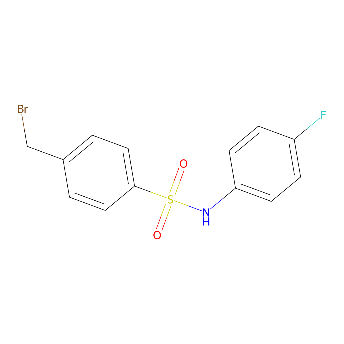 4-(bromomethyl)-N-(4-fluorophenyl)benzenesulfonamide molecular structure, CAS 260969-08-2