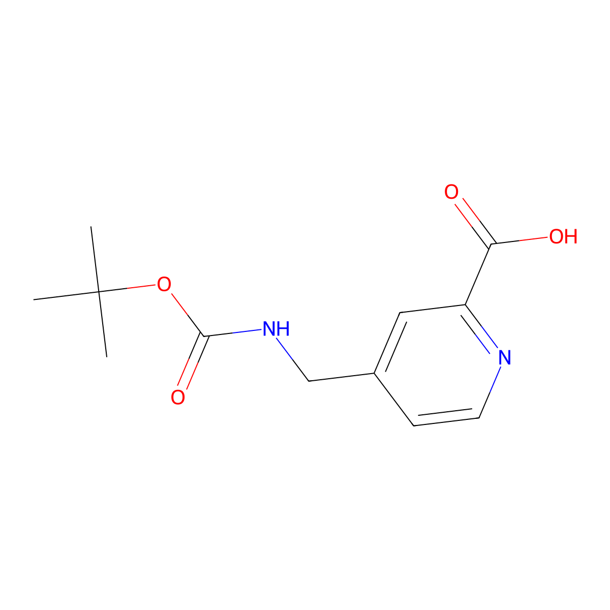 4-(((Tert-butoxycarbonyl)amino)methyl)picolinic acid molecular structure, CAS 260970-57-8
