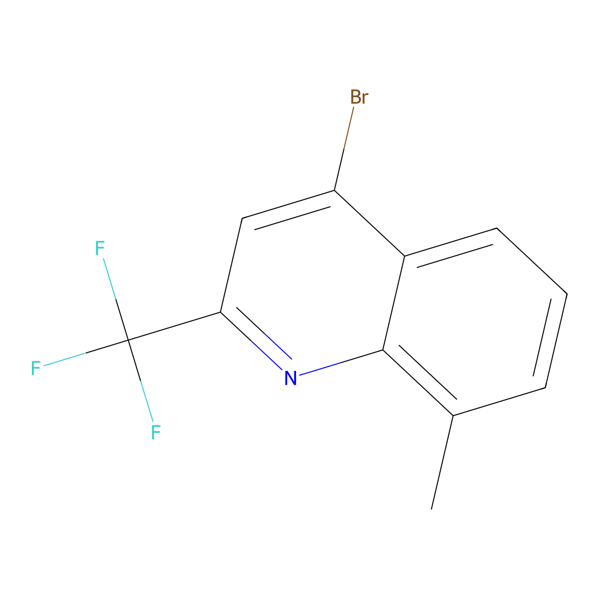 4-Bromo-8-methyl-2-(trifluoromethyl)quinoline molecular structure, CAS 260973-04-4