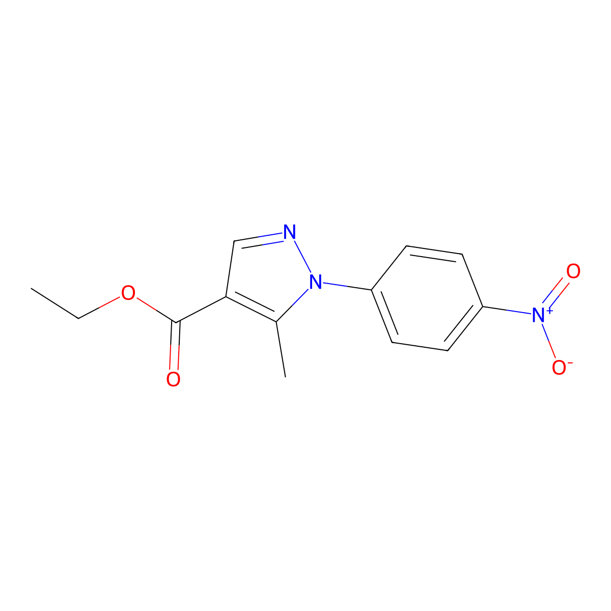 ethyl 5-methyl-1-(4-nitrophenyl)-1H-pyrazole-4-carboxylate molecular structure, CAS 260973-82-8