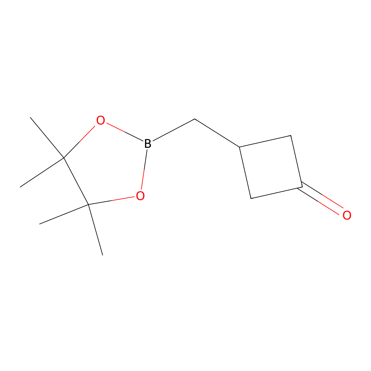3-[(4,4,5,5-Tetramethyl-1,3,2-dioxaborolan-2-yl)methyl]cyclobutan-1-one molecular structure, CAS 2609866-15-9