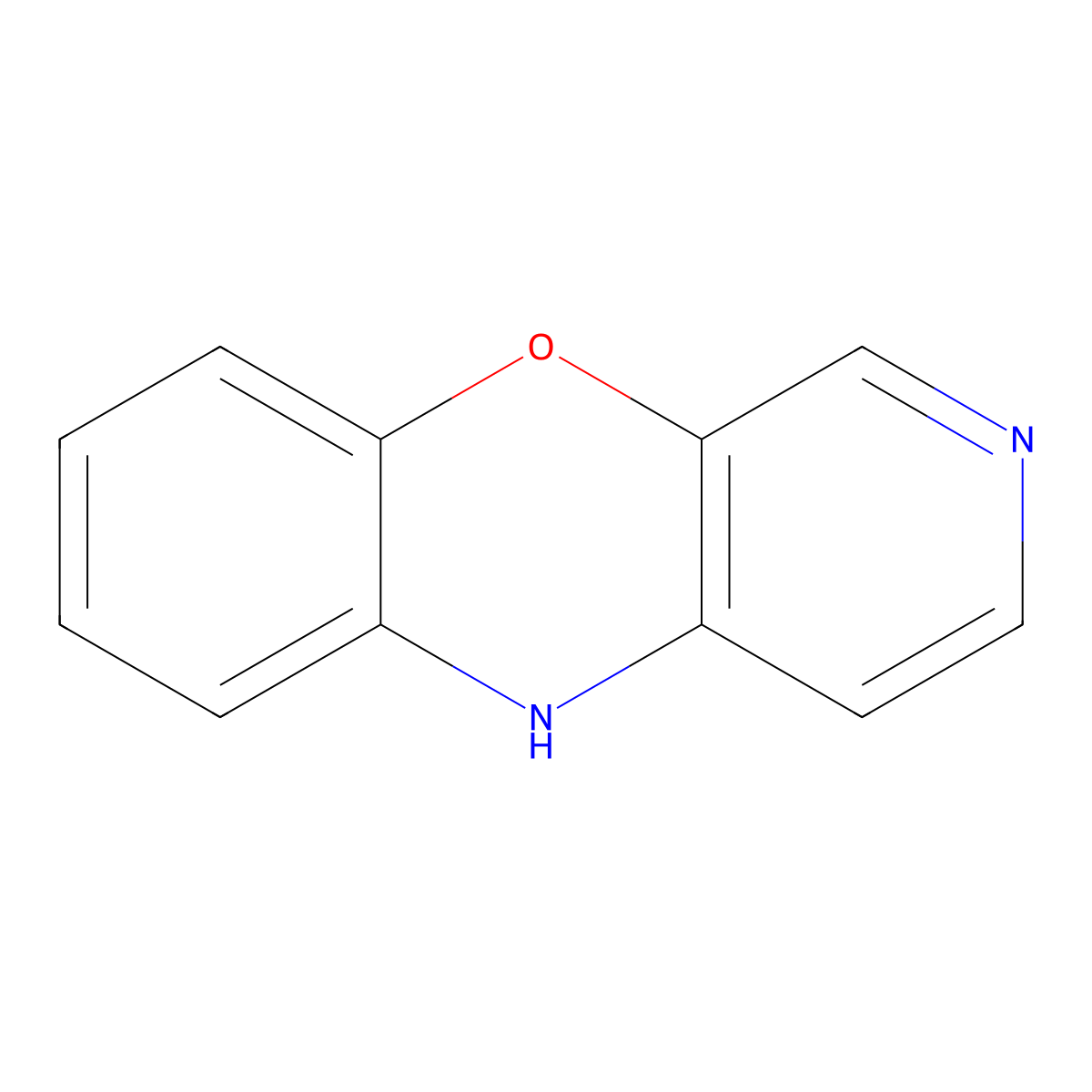 5H-Benzo[b]pyrido[4,3-e][1,4]oxazine molecular structure, CAS 261-80-3