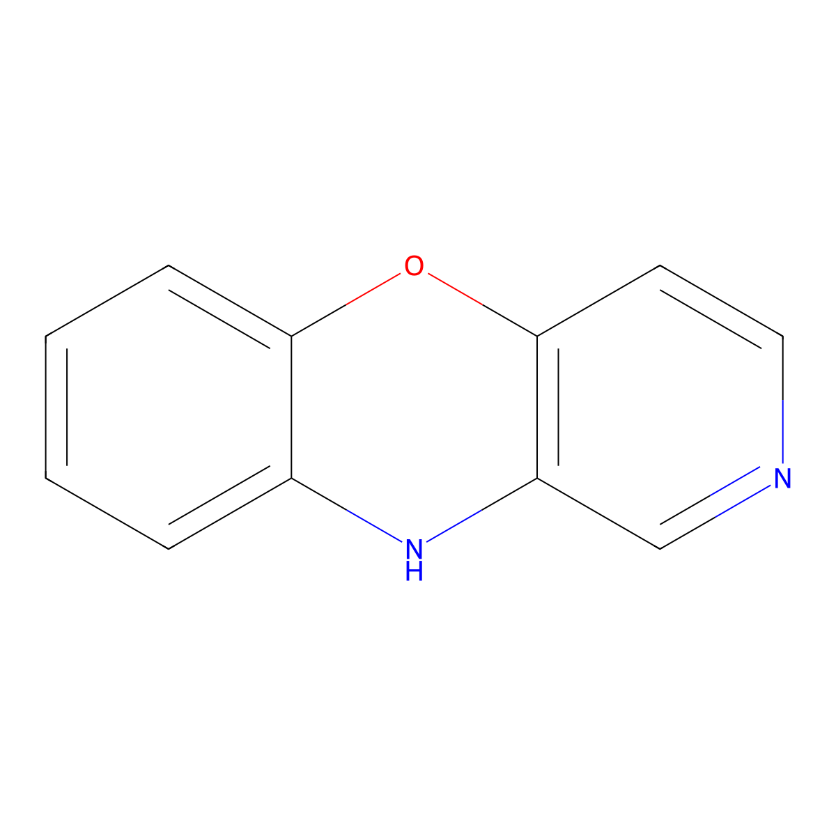 10H-benzo[b]pyrido[3,4-e][1,4]oxazine molecular structure, CAS 261-81-4