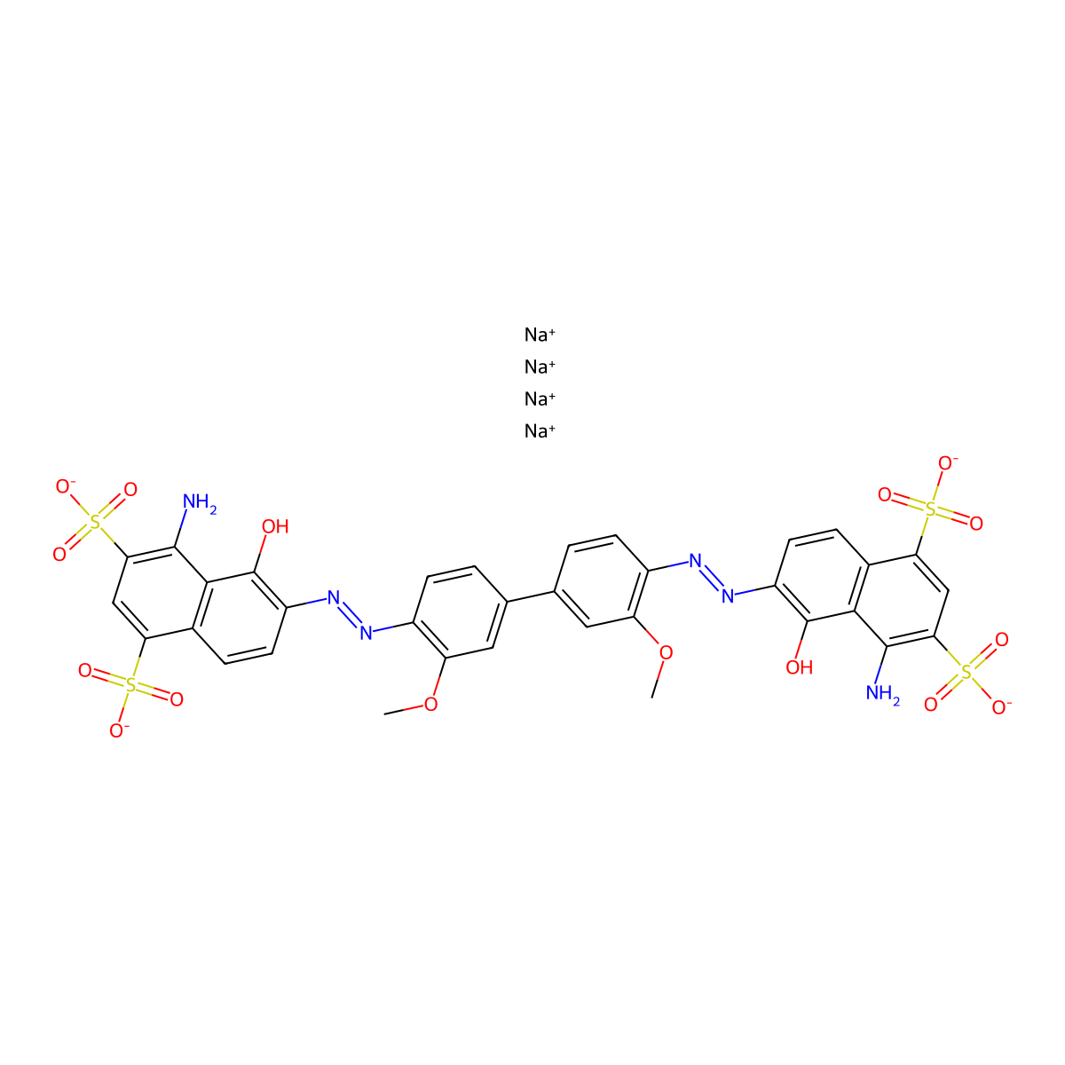 Chicago Sky Blue 6B molecular structure, CAS 2610-05-1