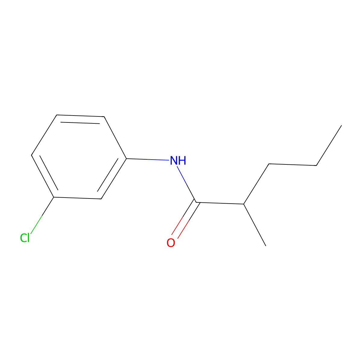 N-(3-chlorophenyl)-2-methylpentanamide molecular structure, CAS 2610-52-8