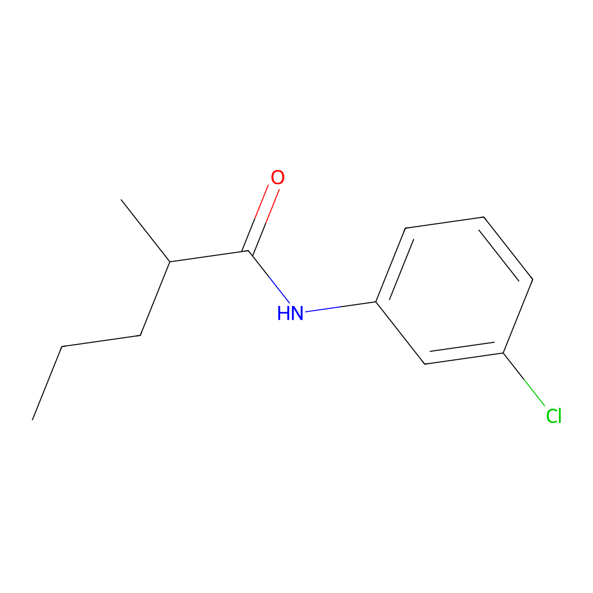 N-(3-chlorophenyl)-2-methylpentanamide molecular structure, CAS 2610-52-8