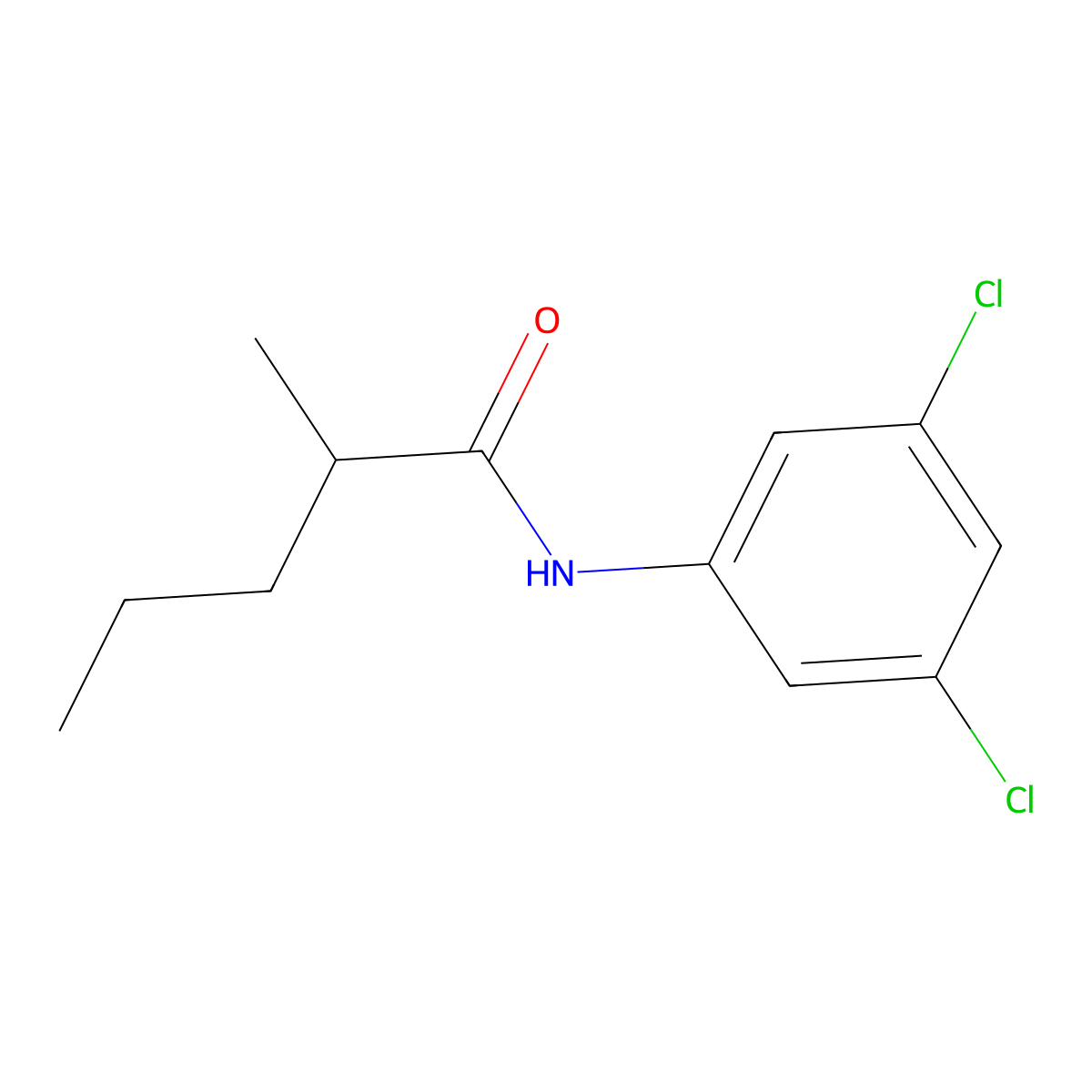 N-(3,5-dichlorophenyl)-2-methylpentanamide molecular structure, CAS 2610-58-4