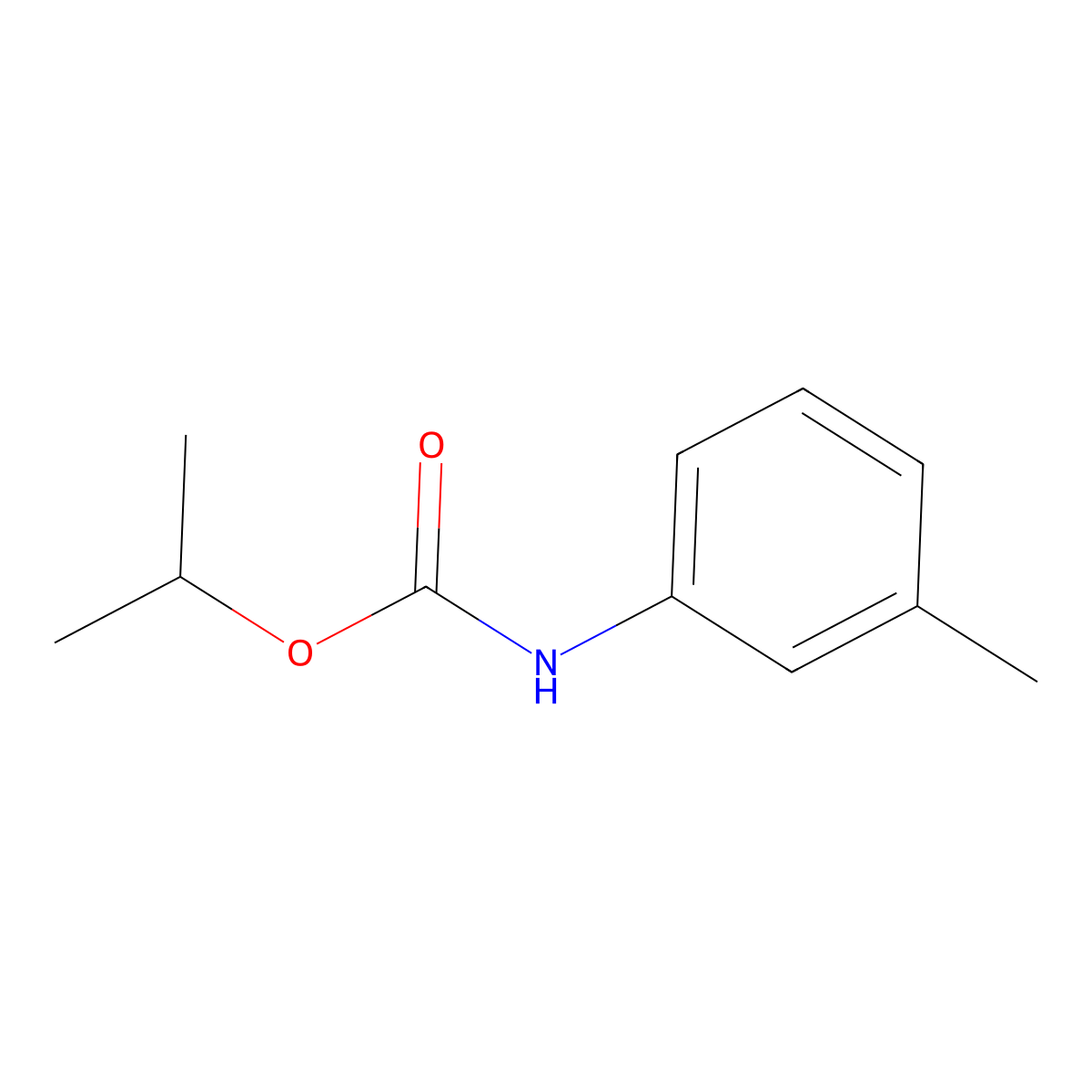 Isopropyl m-tolylcarbamate molecular structure, CAS 2610-63-1
