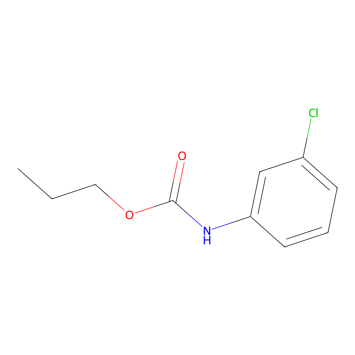 Carbamic acid, 3-chlorophenyl-, propyl ester molecular structure, CAS 2610-69-7