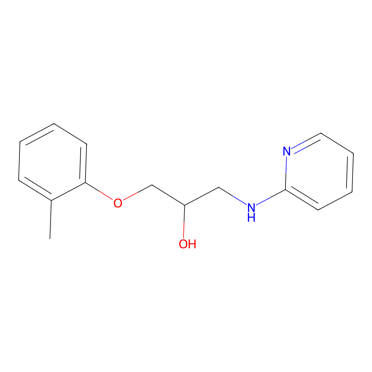1-(Pyridin-2-ylamino)-3-(o-tolyloxy)propan-2-ol molecular structure, CAS 2610-88-0
