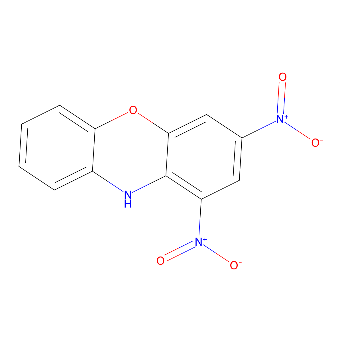 1,3-Dinitro-10H-phenoxazine molecular structure, CAS 26103-32-2