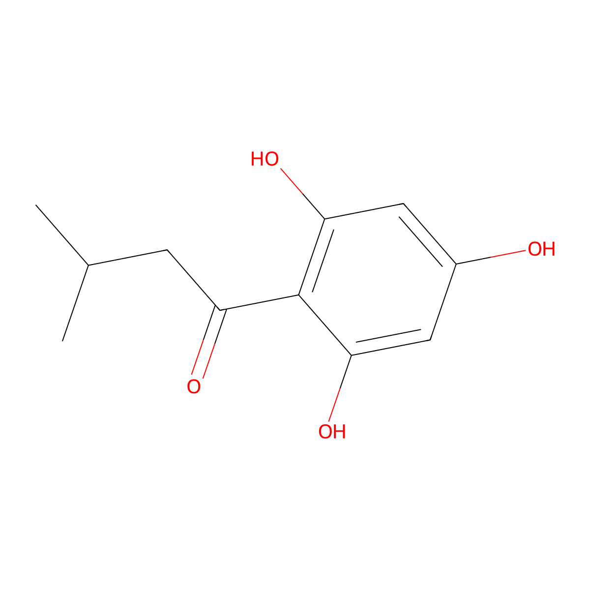 3-Methyl-1-(2,4,6-Trihydroxyphenyl)Butan-1-One molecular structure, CAS 26103-97-9