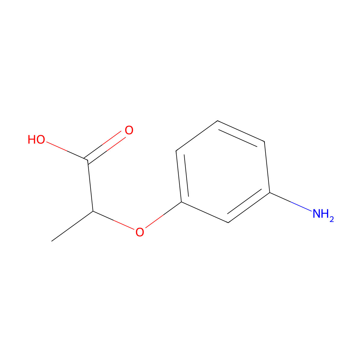 2-(3-Aminophenoxy)propanoic acid molecular structure, CAS 26105-16-8