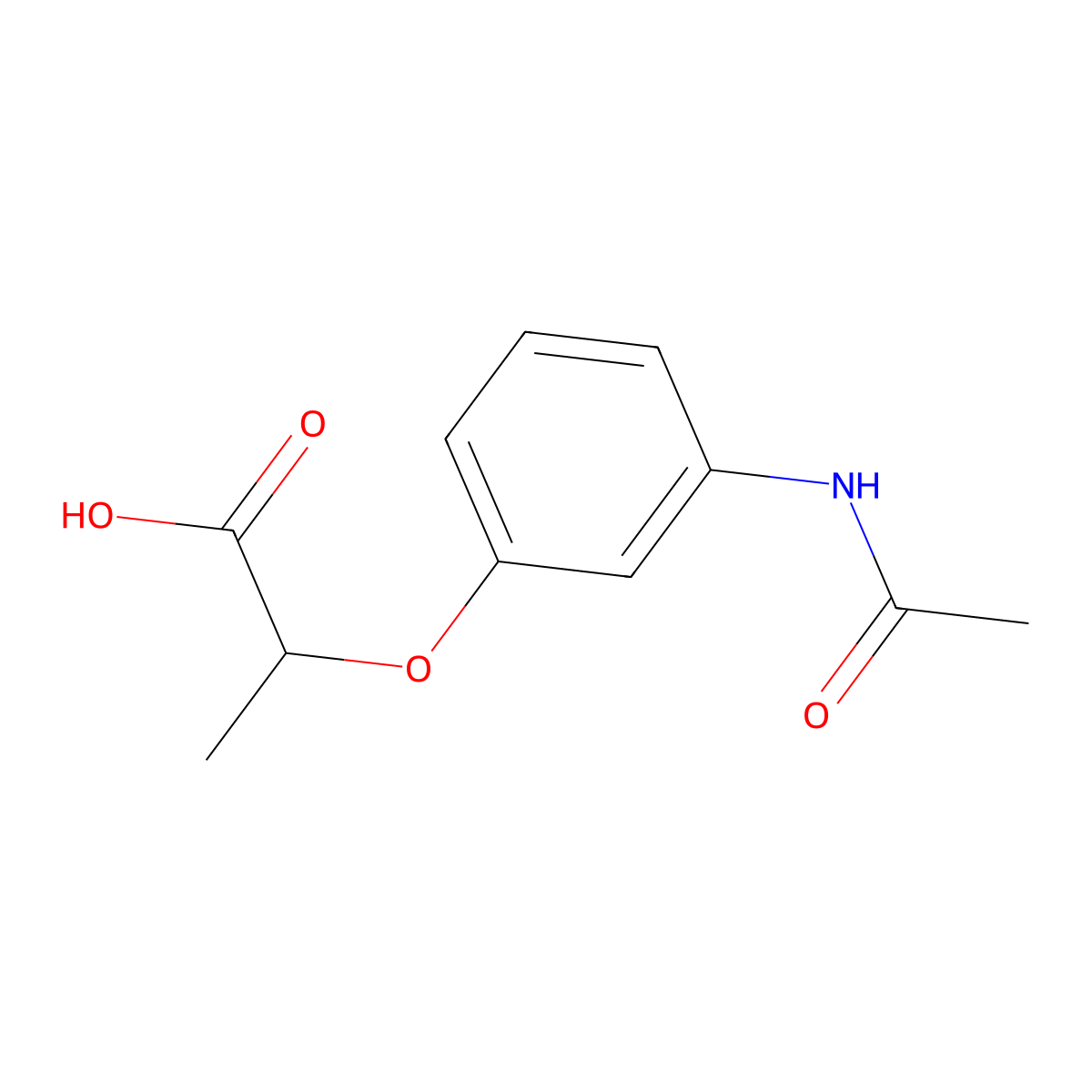 2-(3-Acetamidophenoxy)propanoic acid molecular structure, CAS 26105-18-0