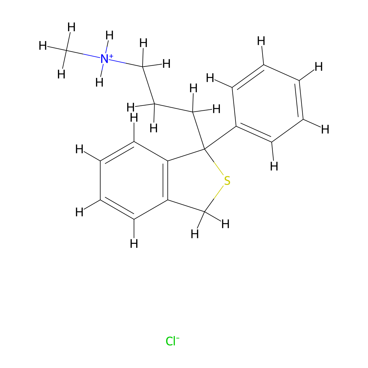 N-Methyl-3-(1-phenyl-1,3-dihydro-2-benzothiophen-1-yl)propan-1-amine--hydrogen chloride (1/1) molecular structure, CAS 26106-01-4