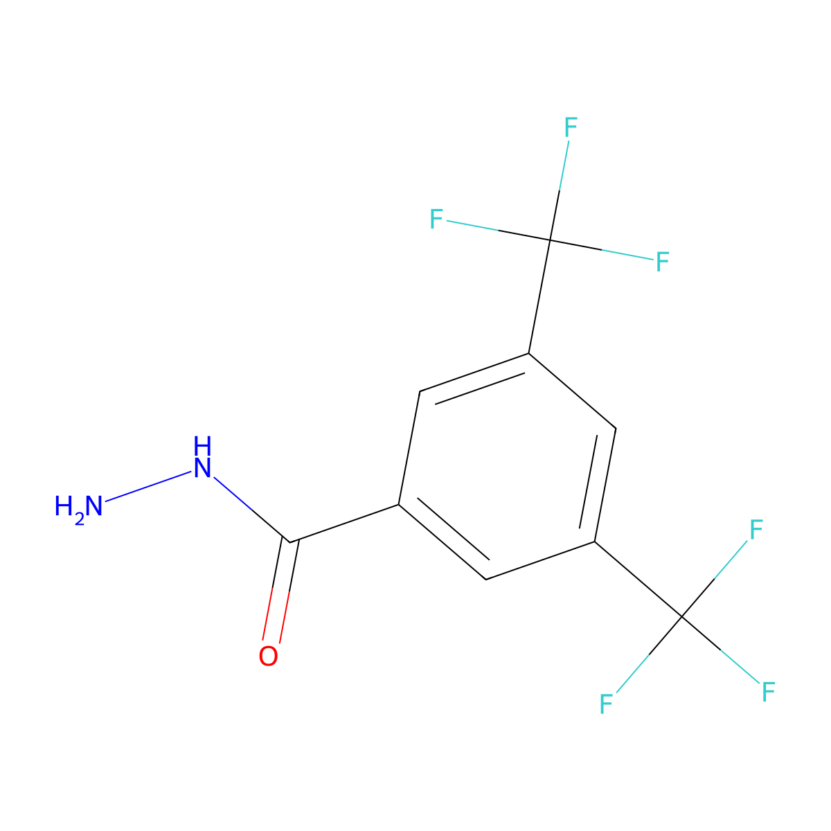 3,5-Bis(trifluoromethyl)benzohydrazide molecular structure, CAS 26107-82-4