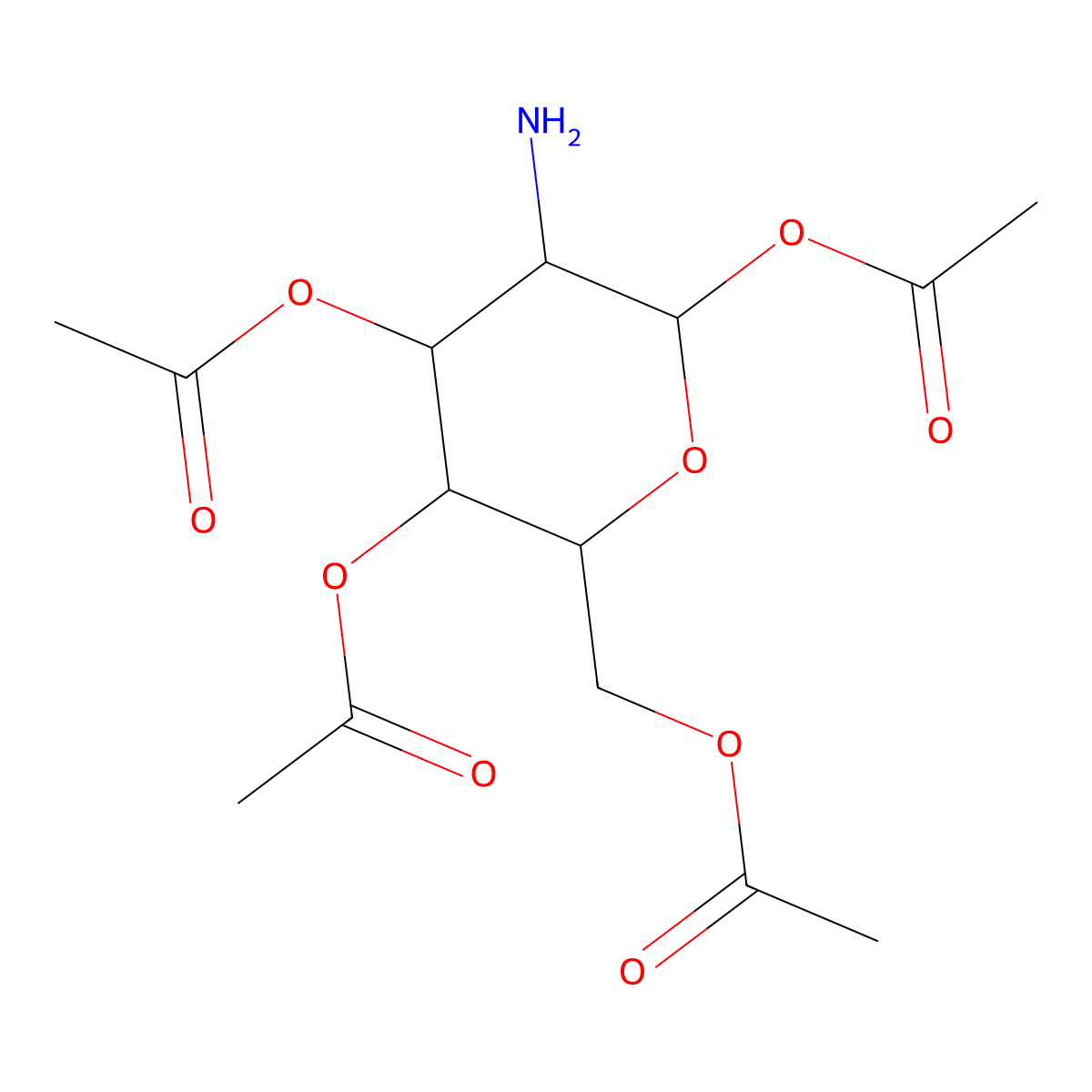 [(2R,3S,4R,5R,6S)-3,4,6-triacetyloxy-5-aminooxan-2-yl]methyl acetate molecular structure, CAS 26108-75-8