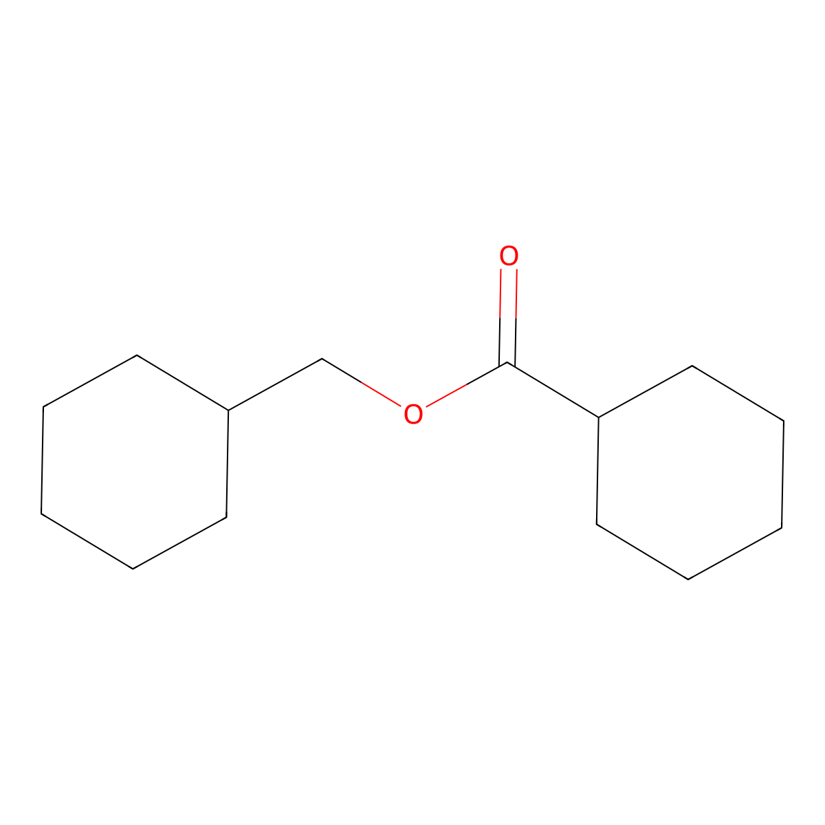 Cyclohexylmethyl cyclohexanecarboxylate molecular structure, CAS 2611-02-1