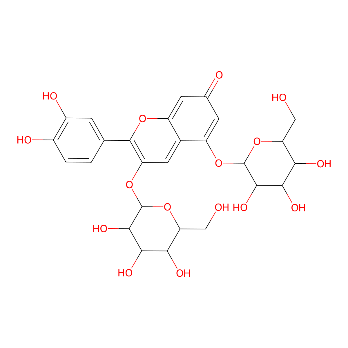 Cyanidin 3,5-diglucoside molecular structure, CAS 2611-67-8