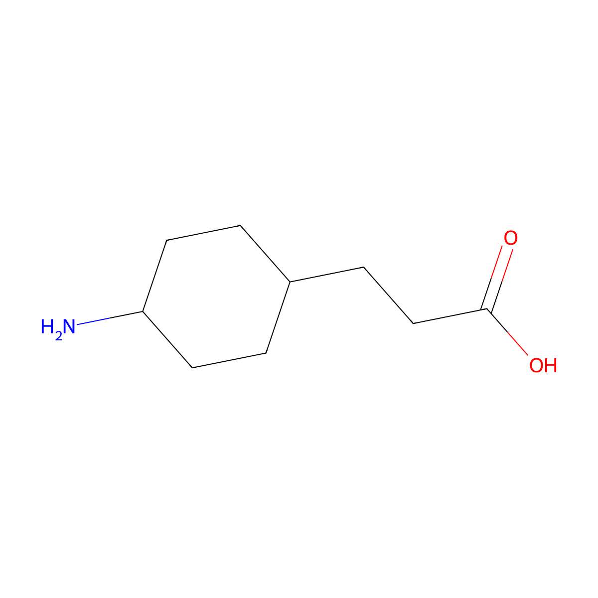 3-(4-aminocyclohexyl)propanoic Acid molecular structure, CAS 2611-77-0