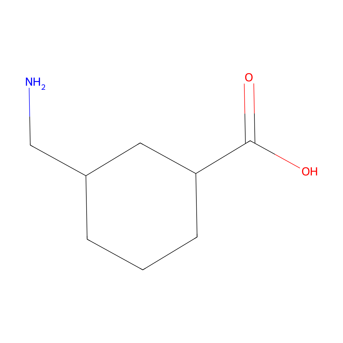 3-(Aminomethyl)cyclohexanecarboxylic acid molecular structure, CAS 2611-78-1