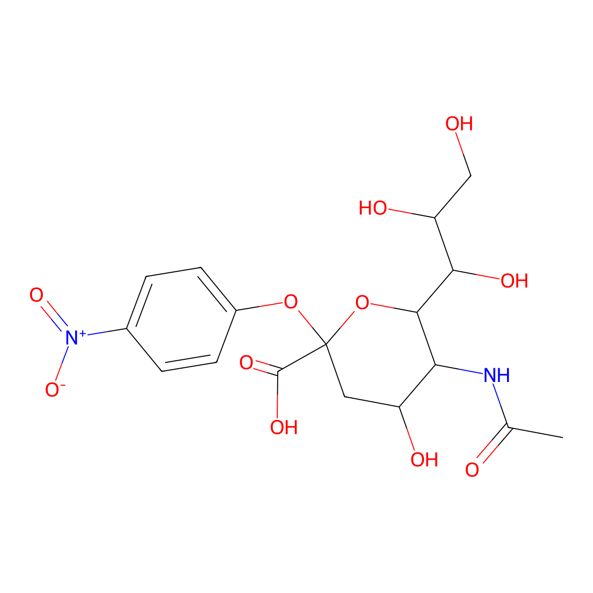 2-O-(4-nitrophenyl)-N-acetylneuraminic acid molecular structure, CAS 26112-88-9