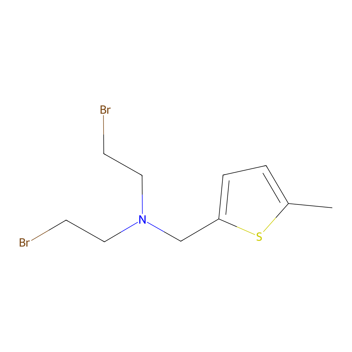 2-Thenylamine, N,N-bis(2-bromoethyl)-5-methyl- molecular structure, CAS 26112-93-6