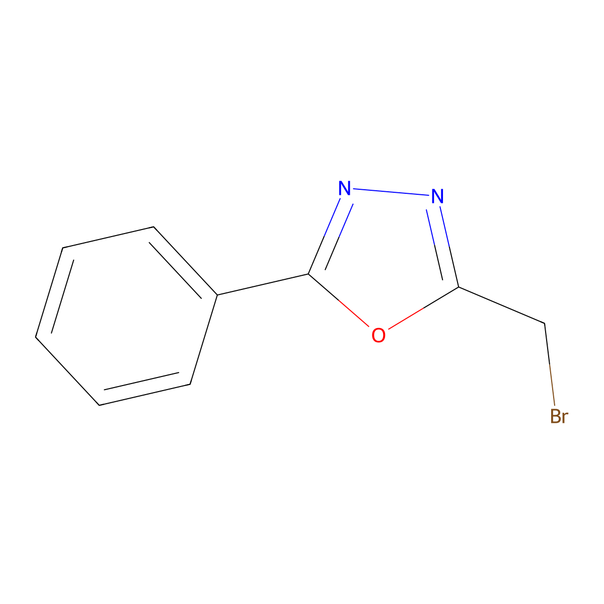 2-(Bromomethyl)-5-phenyl-1,3,4-oxadiazole molecular structure, CAS 26114-48-7