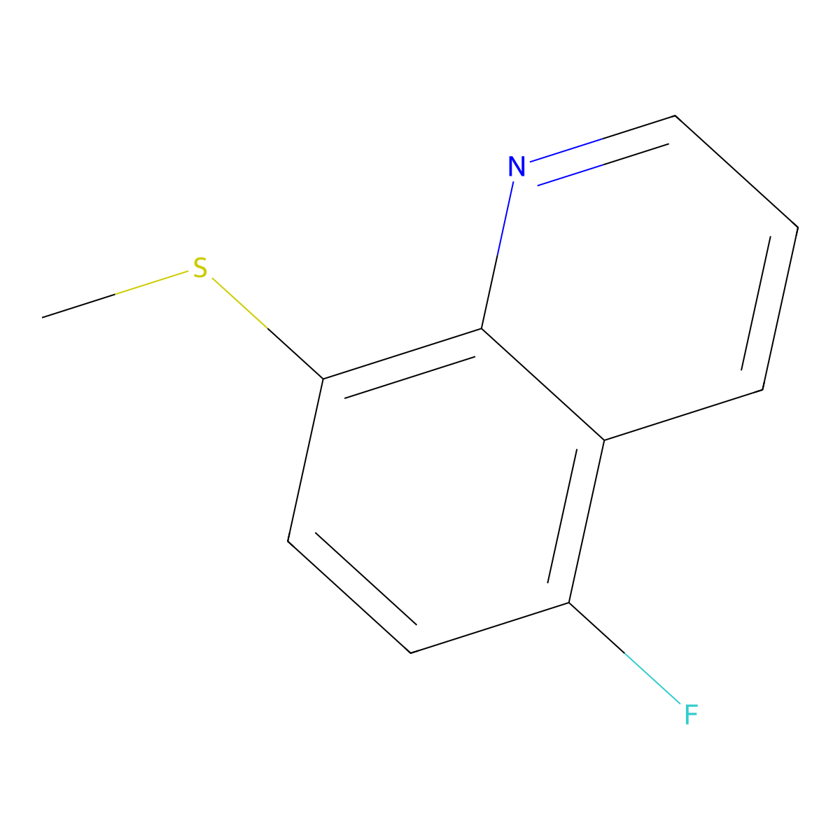 5-Fluoro-8-(methylthio)quinoline molecular structure, CAS 26114-54-5