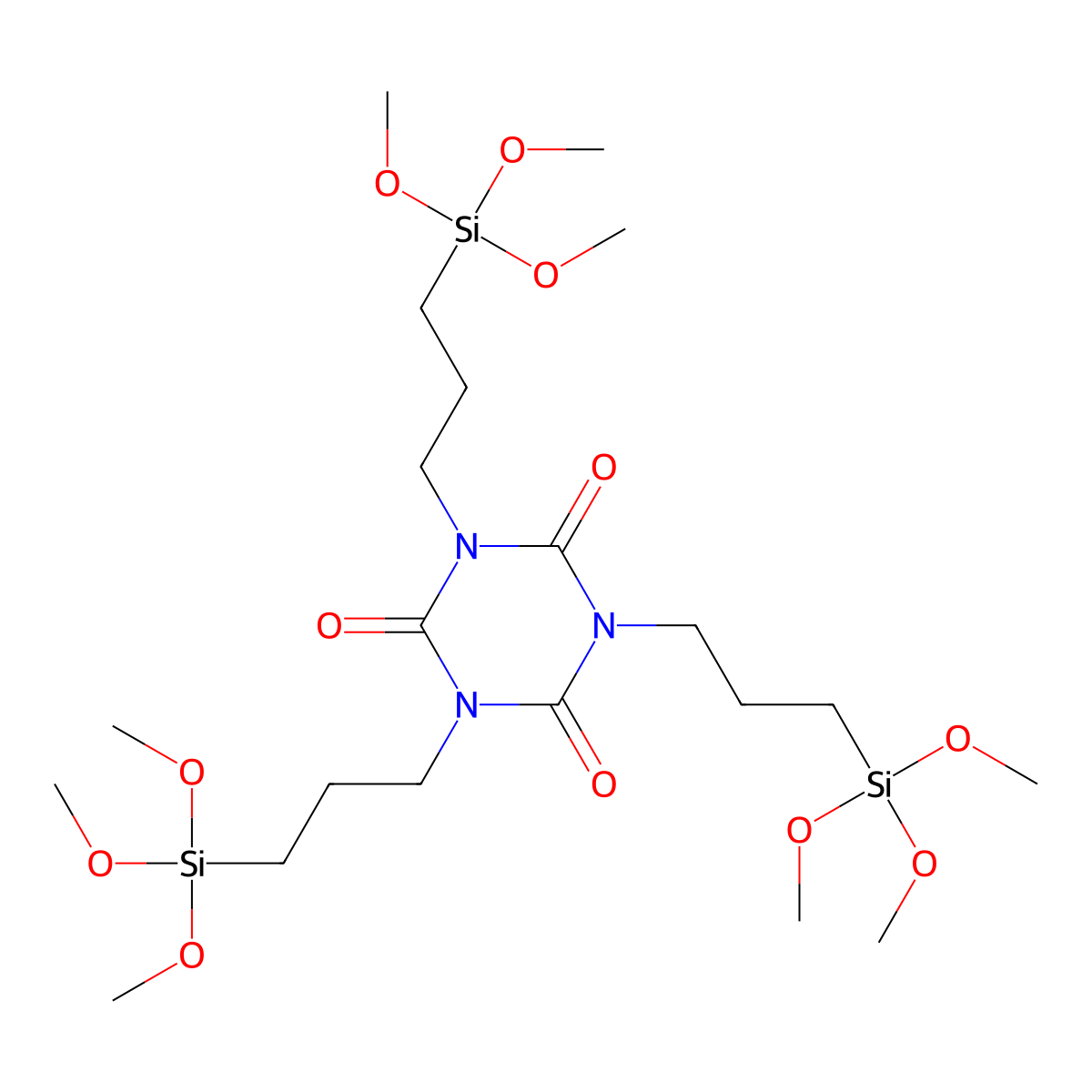 Tris(3-(trimethoxysilyl)propyl) isocyanurate molecular structure, CAS 26115-70-8