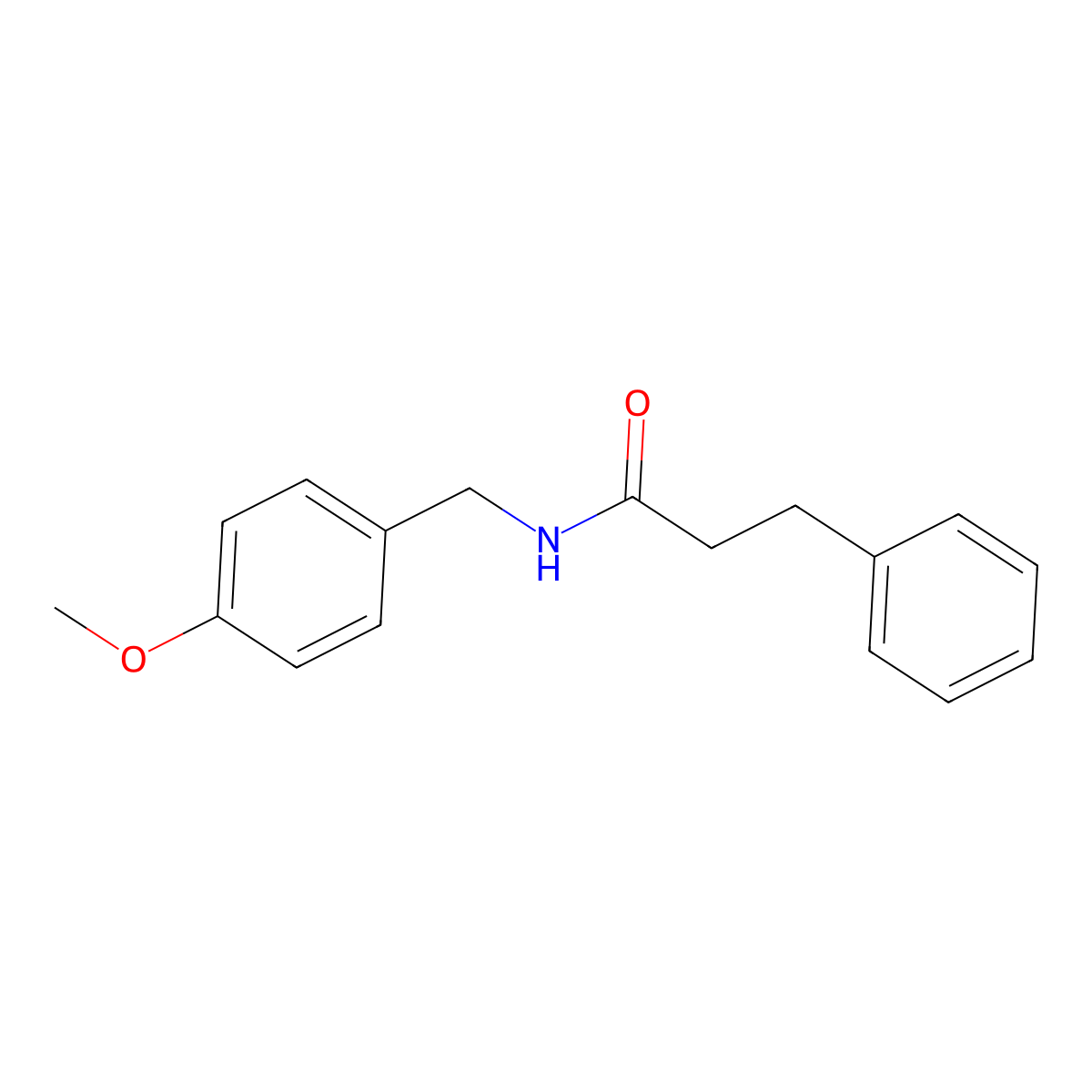 N-((4-Methoxyphenyl)methyl)benzenepropanamide molecular structure, CAS 261160-38-7