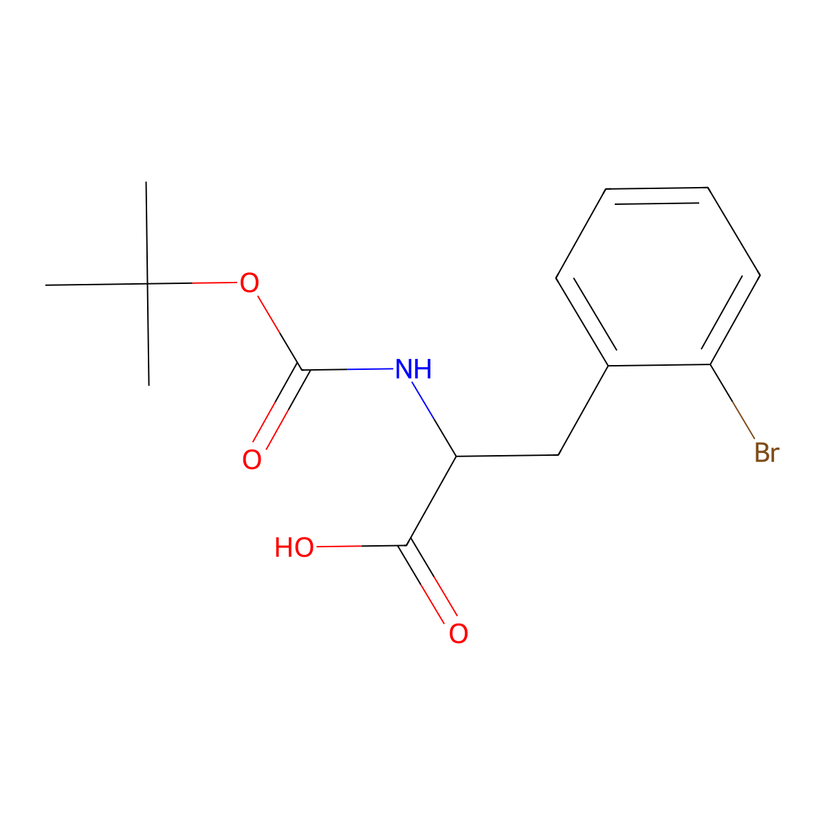 (2S)-3-(2-bromophenyl)-2-(((tert-butoxy)carbonyl)amino)propanoic acid molecular structure, CAS 261165-02-0