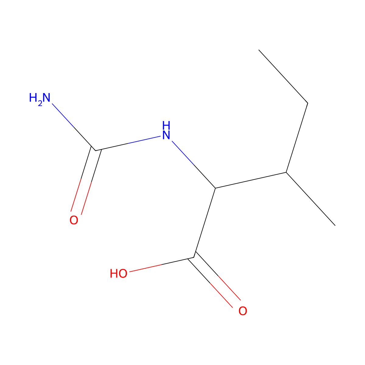 3-Methyl-2-ureido-pentanoic acid molecular structure, CAS 26117-19-1