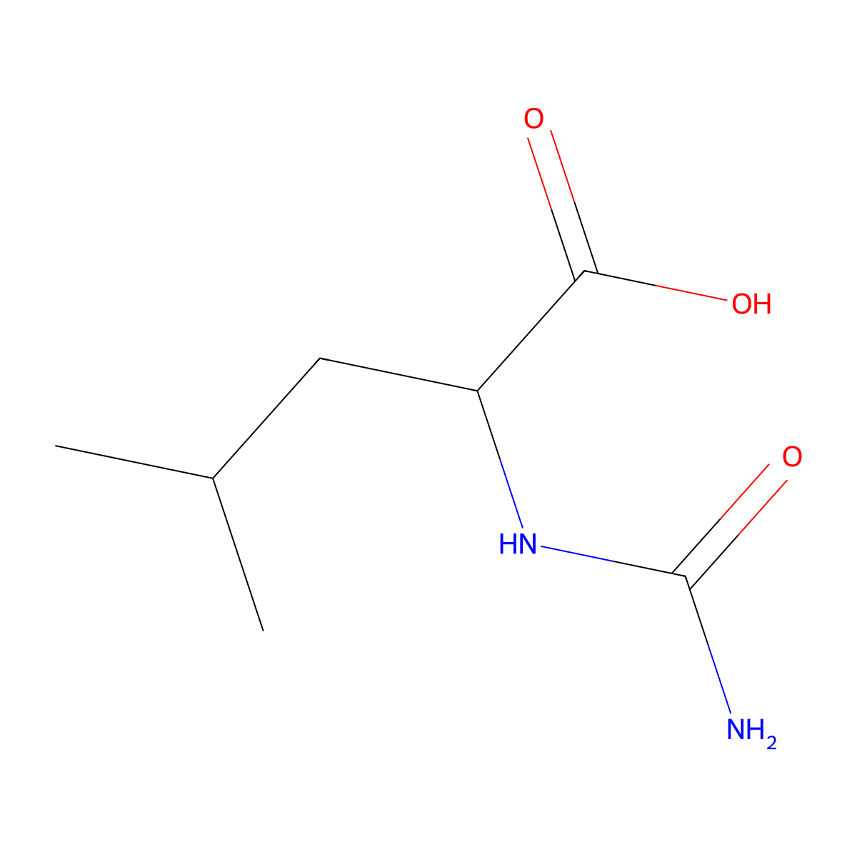 (2S)-2-(carbamoylamino)-4-methylpentanoic acid molecular structure, CAS 26117-20-4