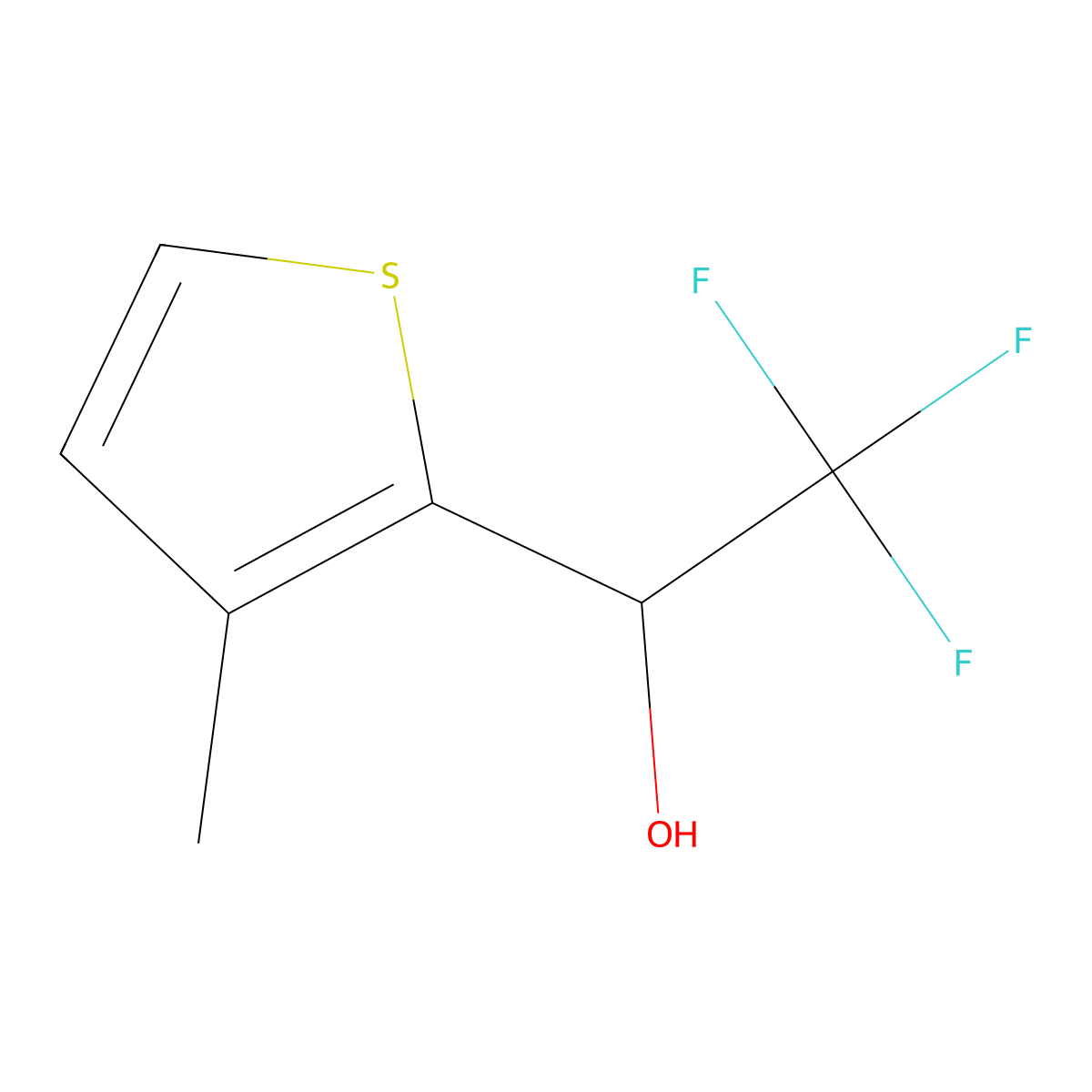 2,2,2-Trifluoro-1-(3-methylthiophen-2-yl)ethan-1-ol molecular structure, CAS 261171-68-0
