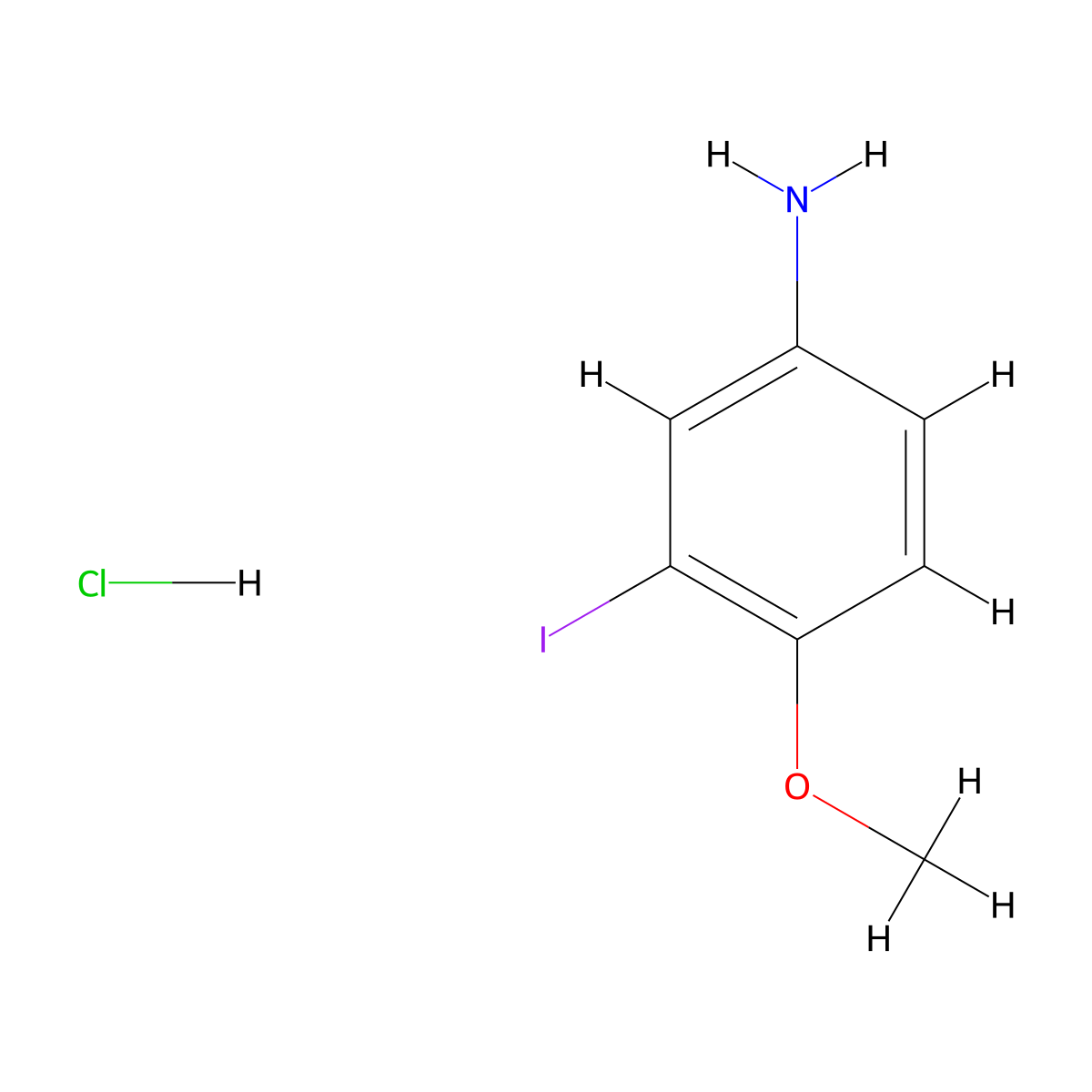 3-Iodo-4-methoxyaniline hydrochloride molecular structure, CAS 261173-06-2